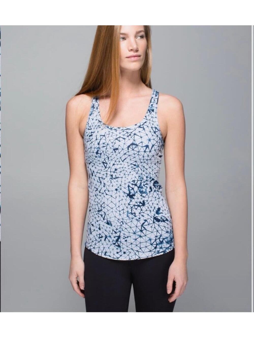 Lululemon Studio Racerback Tank Top SZ 6 Star Crushed Silver Fox Deep Navy